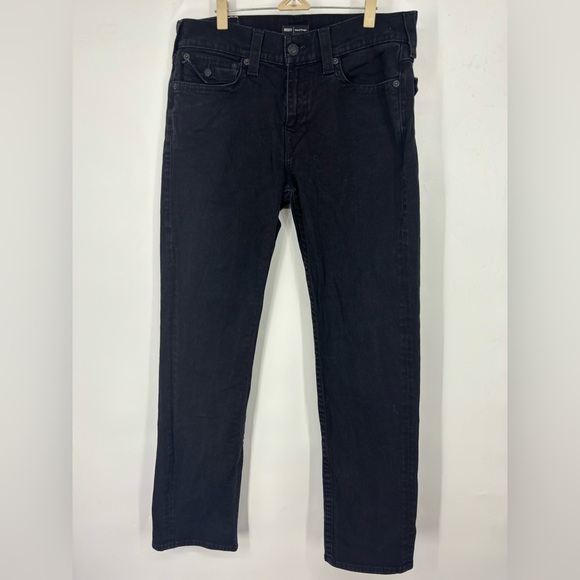 True Religion Men’s Ricky Black Relaxed Straight Flap Jeans 34 - Picture 2 of 5